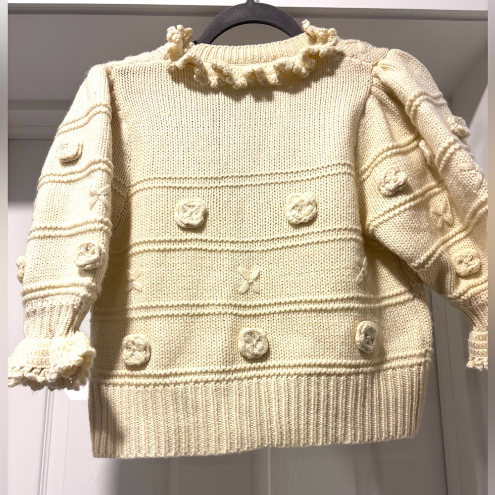 Zara Cream Textured Cardigan - Picture 2 of 5